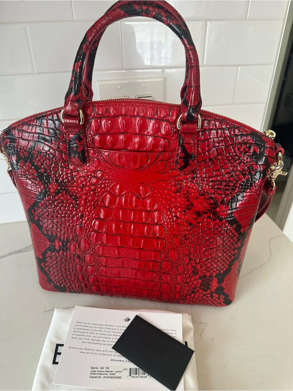 Brahmin large duxbury lipstick Melbourne leather